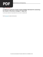 IT Balanced Scorecard (IT BSC) Based Strategic Framework For Assessing The Impacts of Business Strategic-IT Alignment