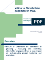 Introduction To Stakeholder Engagement in M&E
