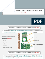 Factors Affecting Transpiration