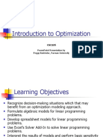 Introduction To Optimization: Powerpoint Presentation by Peggy Batchelor, Furman University