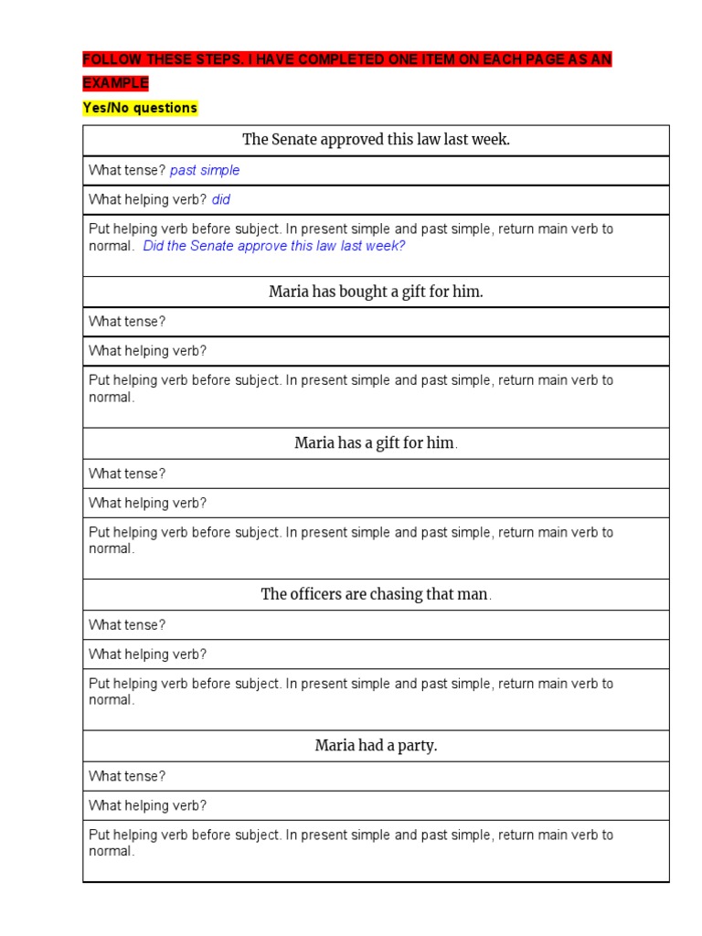 Complete grammar exercises with examples PDF Verb Cakes