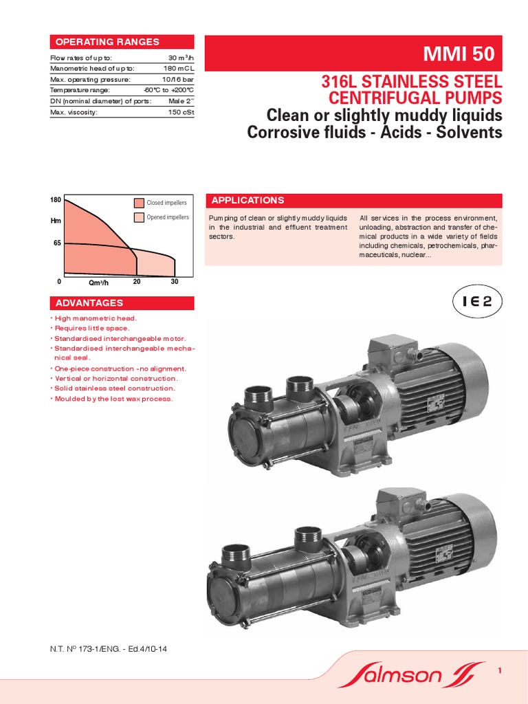 MMI-50 NT ENG 50Hz | Download Free PDF | Pump | Physical Sciences
