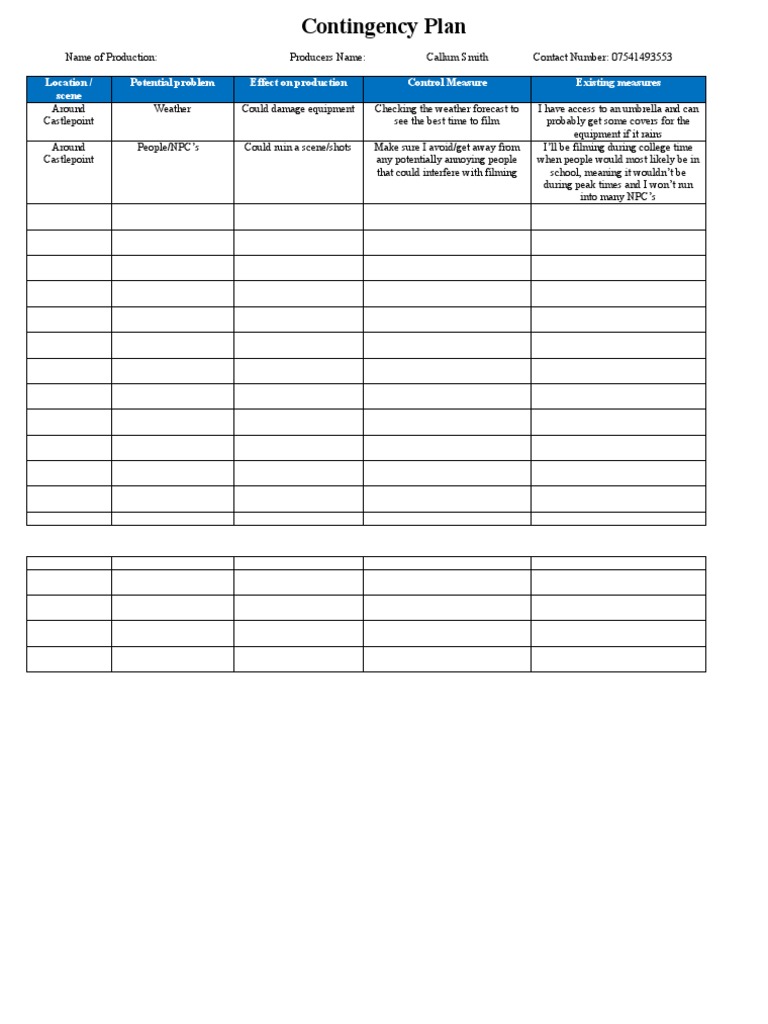 Contingency Plan PDF