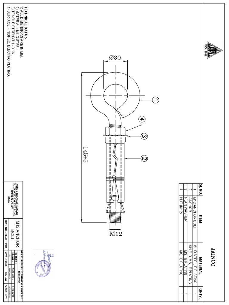 m12 Anchor Bolt PDF