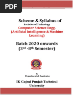 Scheme & Syllabus Of: Computer Science Engg. (Artificial Intelligence & Machine Learning)