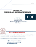 Lecture On Precision and Micro-Manufacturing