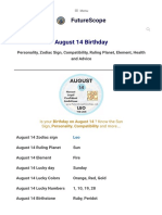 August 14 Birthday - Personality, Zodiac Sign, Compatibility, Ruling Planet, Element, Health and Advice - FutureScope