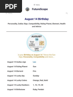 August 14 Birthday - Personality, Zodiac Sign, Compatibility, Ruling Planet, Element, Health and Advice - FutureScope