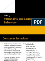 Unit 5: Personality and Consumer Behaviour