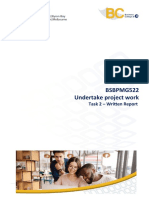 BSBPMG522 Undertake Project Work: Task 2 - Written Report