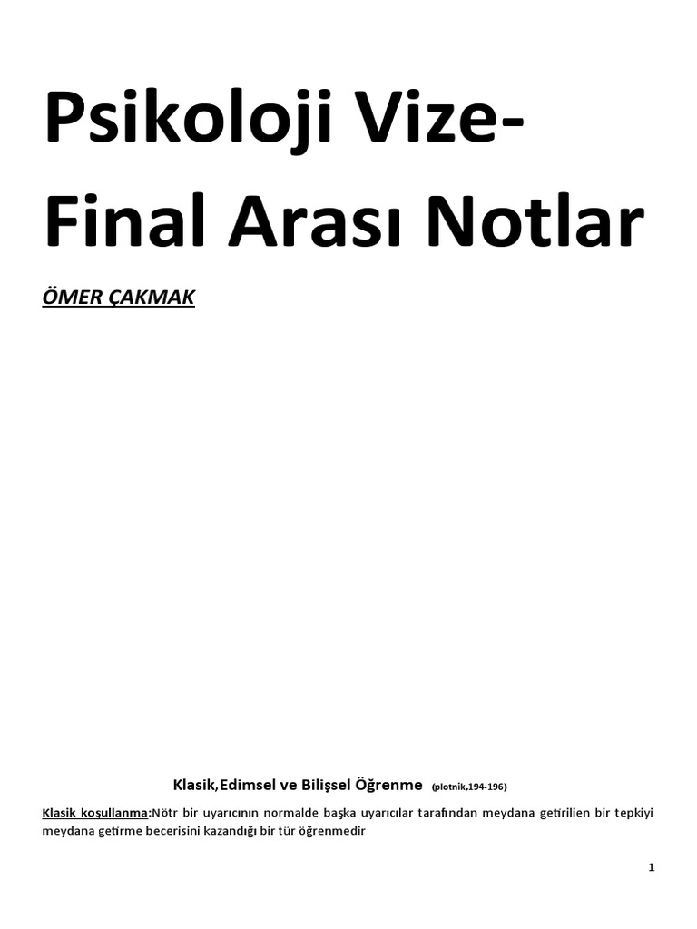 Psikoloji Final Pdf