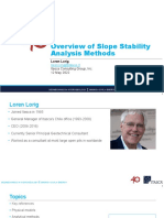 Overview of Slope Stability Analysis Methods: Loren Lorig