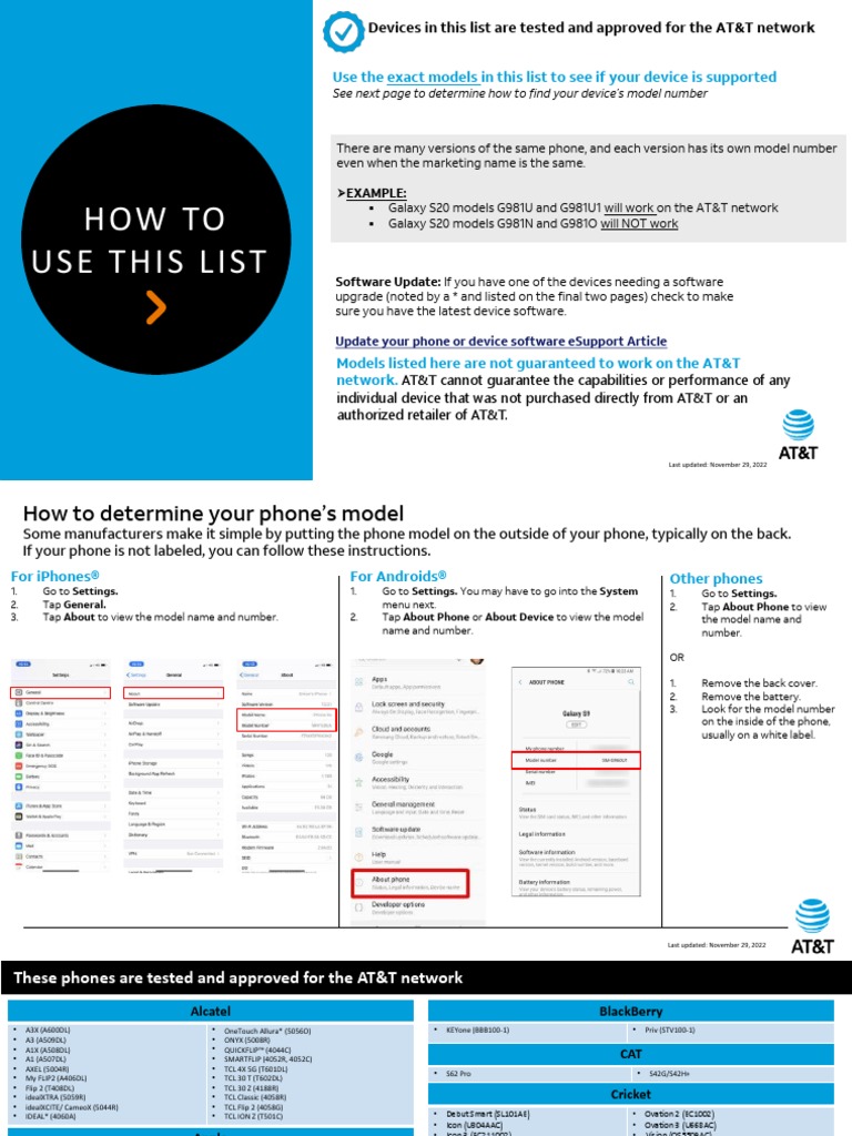 Devices Working On ATT Network | Download Free PDF | Personal Digital ...