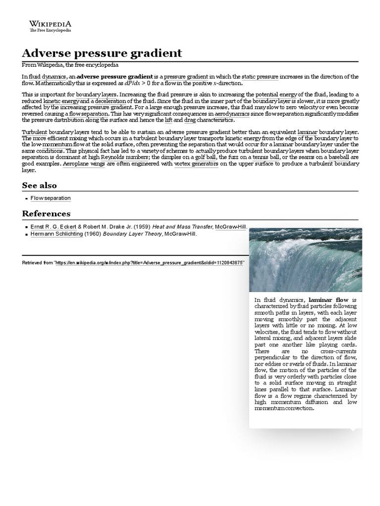 Adverse Pressure Gradient: See Also | PDF | Boundary Layer | Fluid Dynamics