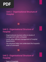 Unit 2 - Organisational Structure of Hospital