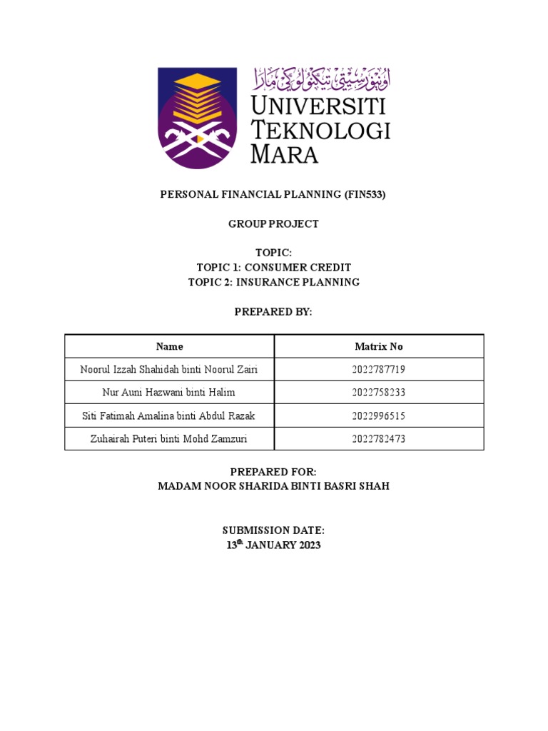 Report Fin533 | PDF | Credit | Finance & Money Management