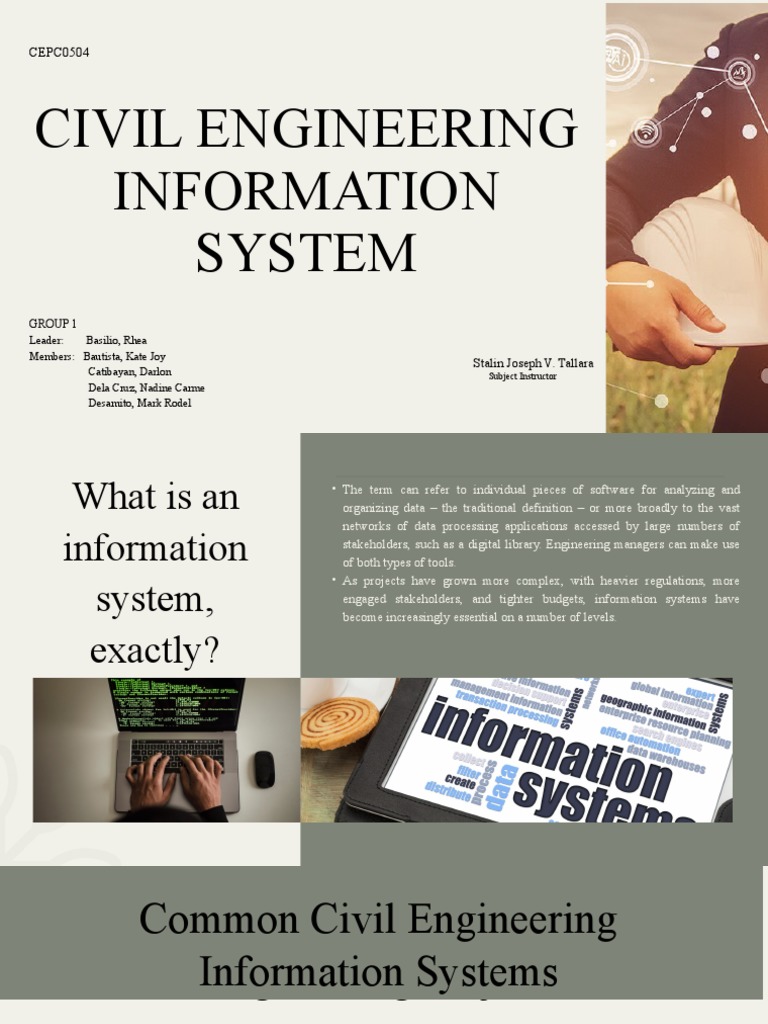 Civil Engineering Information Systems Overview | PDF | Information | Data