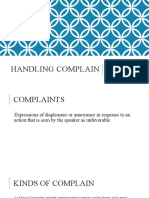 Handling Complain