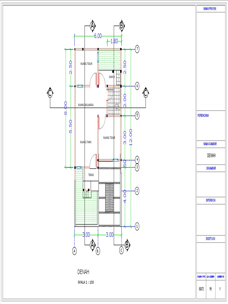 Gambar Kerja Rumah 1 Lantai PDF | PDF