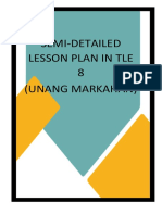 Semi-Detailed Lesson Plan in Tle 8 (Unang Markahan)