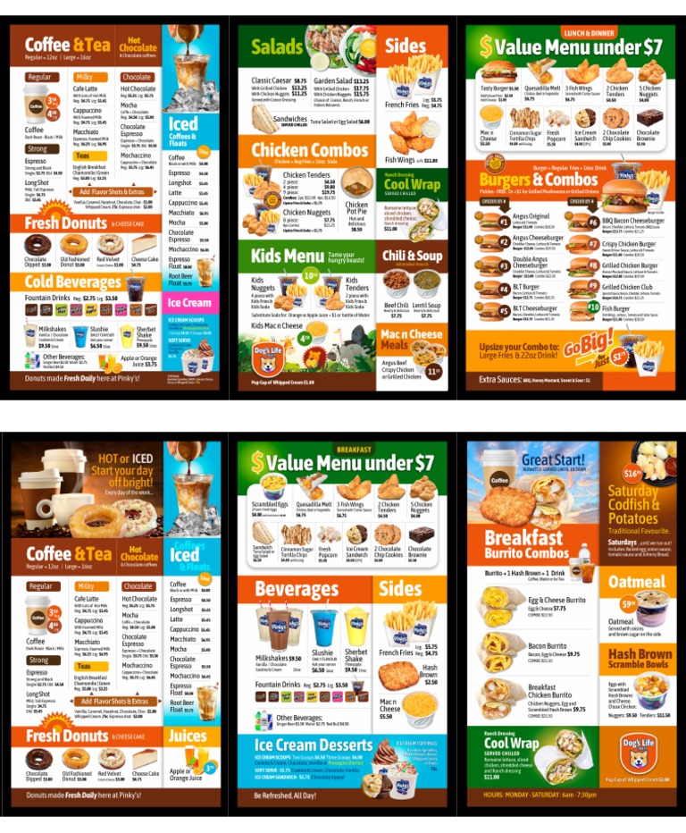 Pinky's Menu PDF