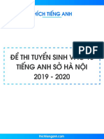 Đề thi tuyển sinh vào 10 môn Tiếng Anh Sở Hà Nội 2019