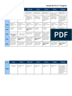 Horarios de Actividades