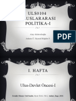 ULS0104 Uluslararasi Politika-I: Atay Akdevelioğlu Ankara Ü. Siyasal Bilgiler F
