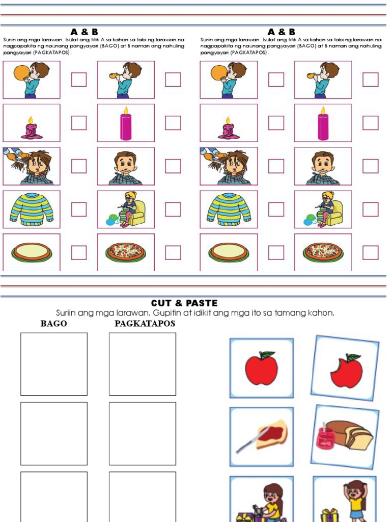 Kanan Kaliwa at Pag-uuri Worksheets | PDF