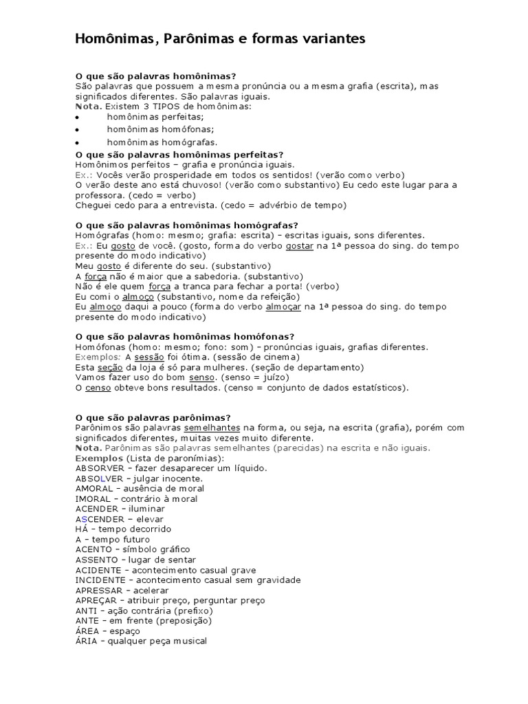 Homônimas | PDF