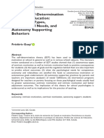 Applying Self-Determination Theory To Education: Regulations Types, Psychological Needs, and Autonomy Supporting Behaviors