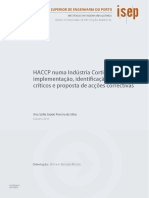 HACCP Numa Indústria Corticeira: Implementação, Identificação de Pontos Críticos e Proposta de Acções Correctivas