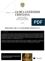 Historia de La Exégesis Cristiana: Introducción A La Biblia Estudiante: Carlos Rodríguez Profesor: Mags. Patricio Muenala