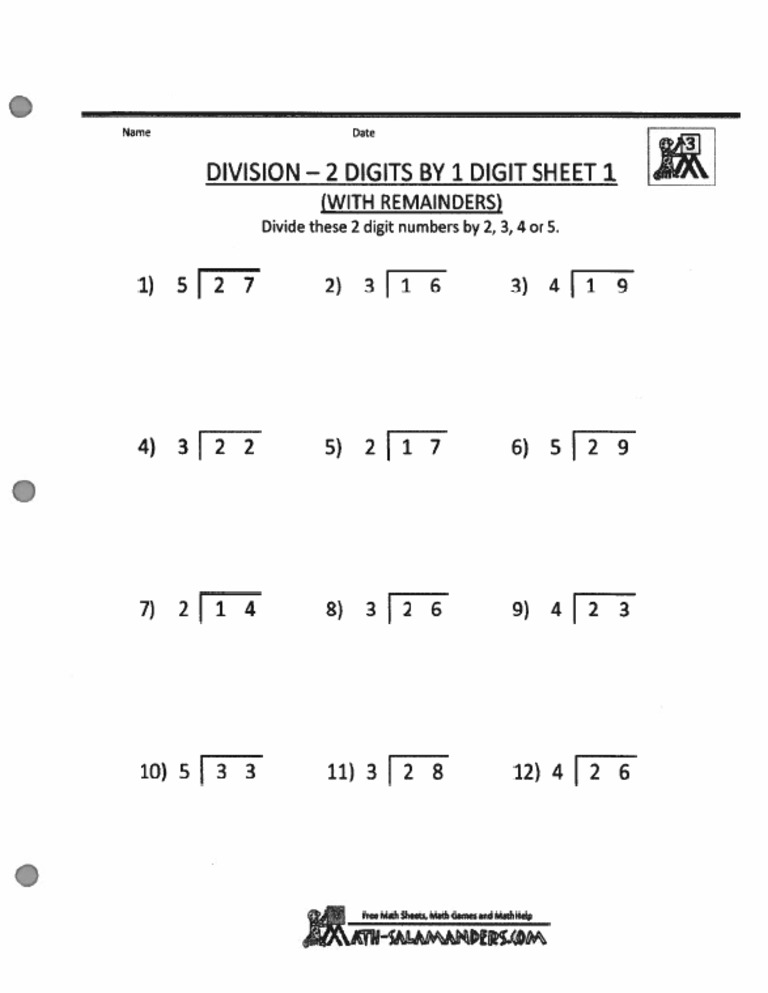 Division with Remainders PDF Division with Remainders PDF
