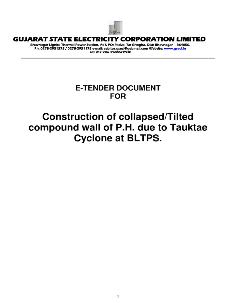 GSECL Tender PDF Specification (Technical Standard) Value Added Tax