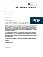 Job Cover Letter Template