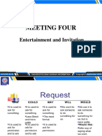 Meeting Four: Entertainment and Invitation