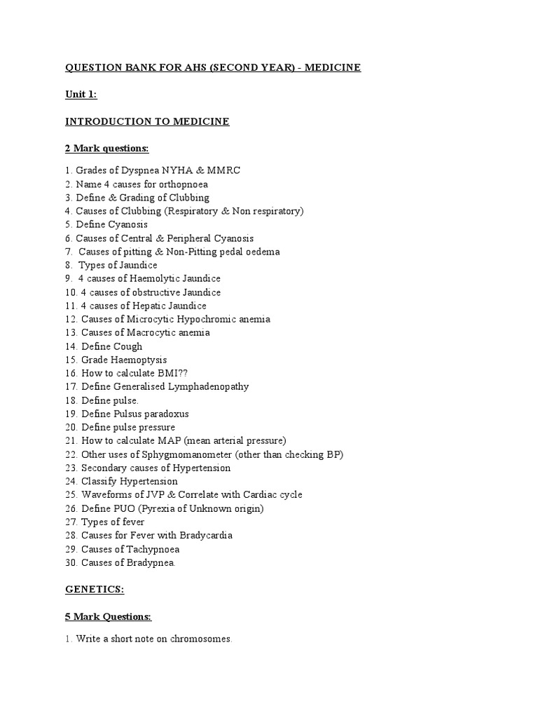 AHS Medicine Question Bank Overview | PDF | Myocardial Infarction | Hiv ...