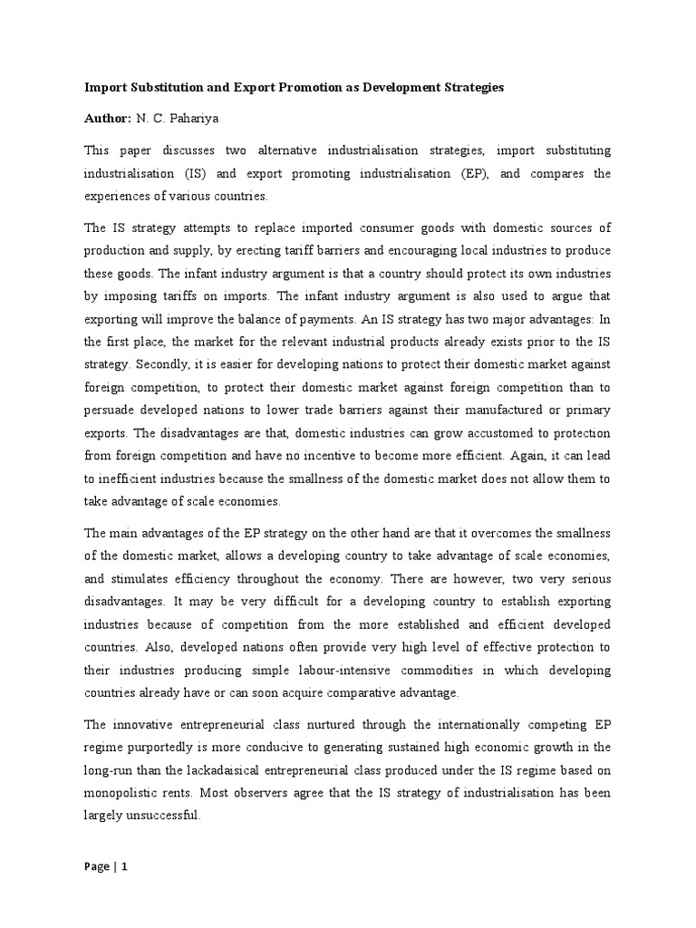 import-substitution-and-export-promotion-as-development-strategies