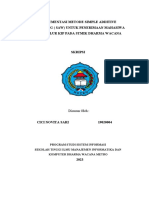 Implementasi Metode Simple Additive Weighting (Saw) Untuk Penerimaan Mahasiwa Baru Jalur Kip Pada Stmik Dharma Wacana