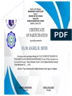 Certificate of Participation for 3-Day In-Service Training on Gender Mainstreaming Fundamentals