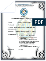 Tema: "Problemática Educativa Peruana": "Año de La Unidad, La Paz Y El Desarrollo"