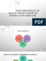 PRODUCTION OF 25MTON/DAY PHENOL FROM CUMENE BY SUNOCO PROCESS