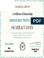 Certificate of Internship for Web Developer