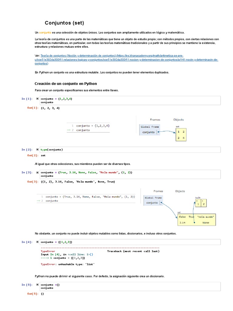 9 2 Conjuntos | PDF | Conjunto (Matemáticas) | Python (lenguaje de ...