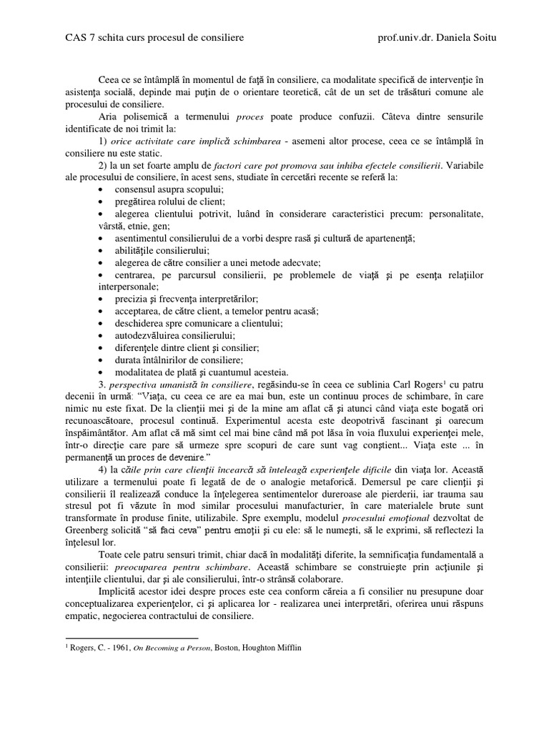 Procesul de Consiliere - DS | PDF