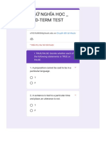 Ngữ Nghĩa Học - Mid-Term Test: I. TRUE/FALSE: Decide whether each of the following statements is TRUE or False