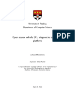 Open Source Vehicle ECU Diagnostics and Testing Platform: University of Reading Department of Computer Science