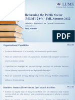 Reforming The Public Sector (MGMT 244) - Fall, Autumn 2022: Session 2: Framework For Dynamic Governance