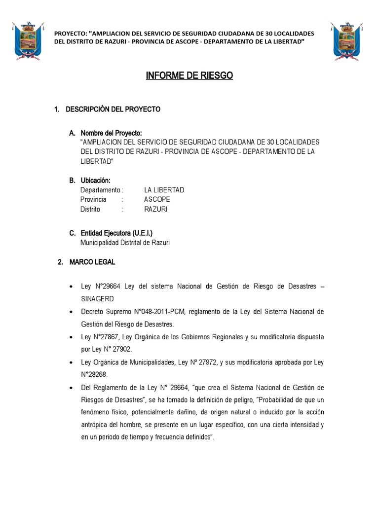 Ampliación de Seguridad Ciudadana en Razuri | PDF | Riesgo | Precipitación